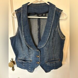 Cute vintage shawl collar denim vest - L